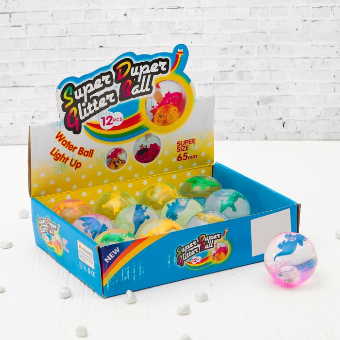 Мяч световой "Звери" с водой 6,5 см, виды МИКС