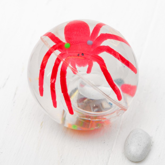 Мяч световой "Паук" с водой 6,5 см, цвета МИКС