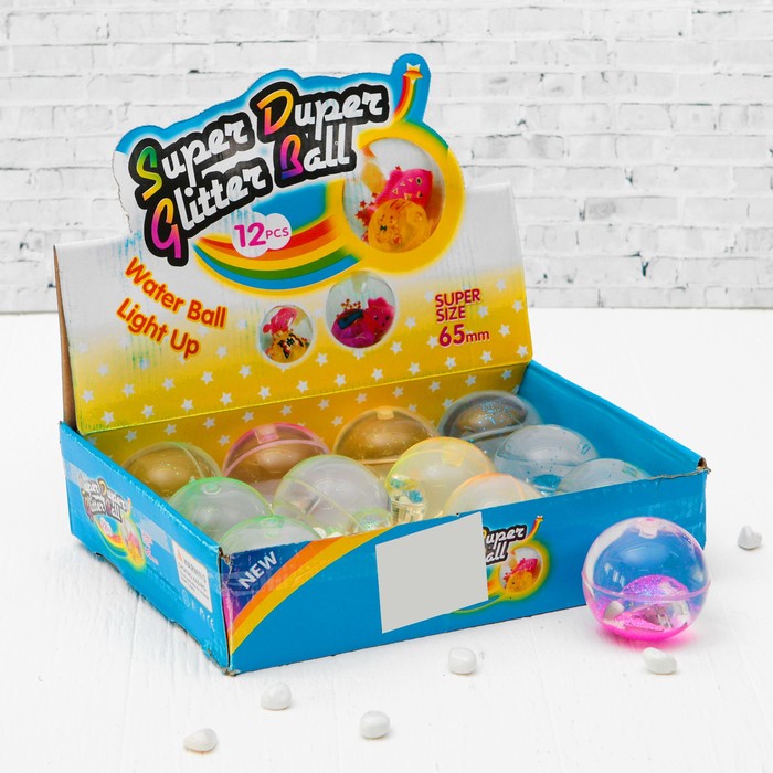 Мяч световой "Морские жители" с водой 6,5 см, виды МИКС