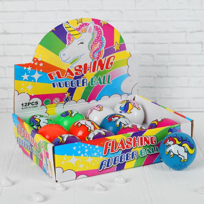 Мяч световой "Единорог" 5,5 см, цвета МИКС