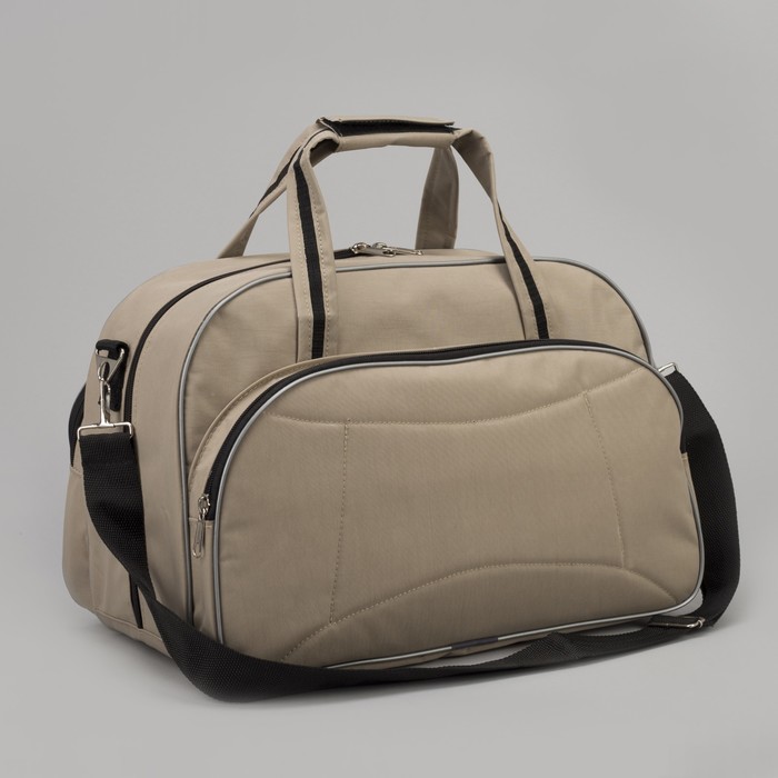 Сумка спортивная, 1 отдел на молнии, наружный карман, цвет бежевый