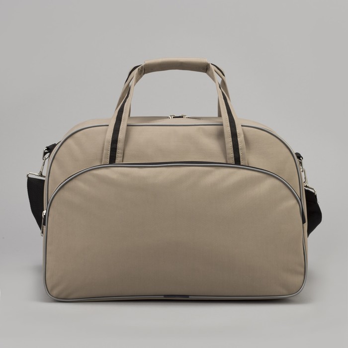 Сумка спортивная, 1 отдел на молнии, наружный карман, цвет бежевый