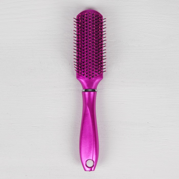 Расчёска массажная, прямоугольная, цвет малиновый