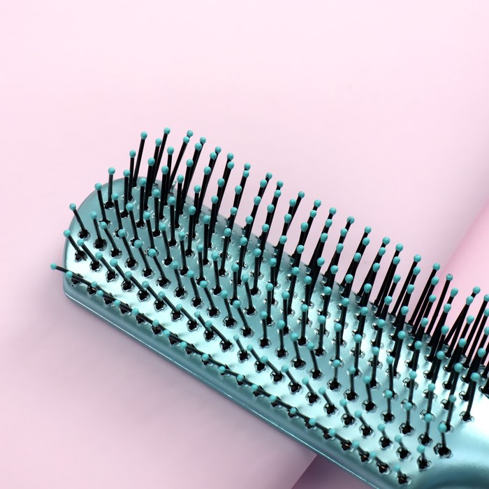 Расчёска массажная«SMILE», прямоугольная, цвет синий