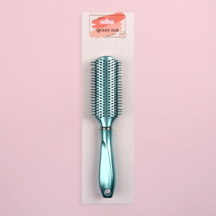 Расчёска массажная«SMILE», прямоугольная, цвет синий