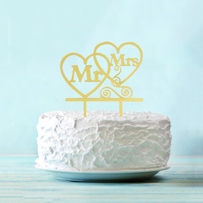 Топпер в торт Mr & Mrs
