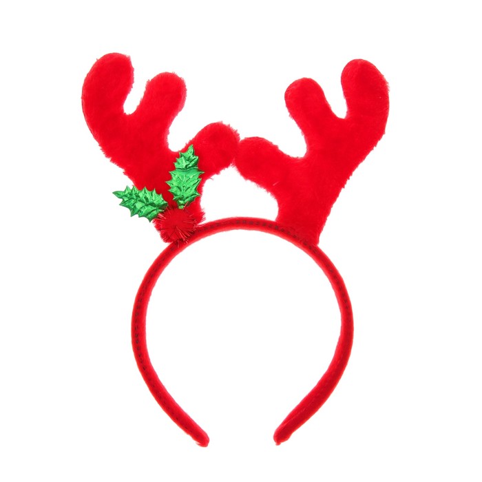 Карнавальный ободок "Рога", цвет красный