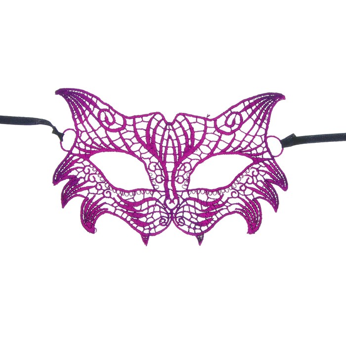 Карнавальная маска "Загадка" ажур, цвет фуксия