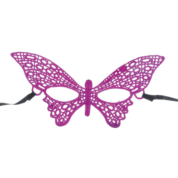 Карнавальная маска «Бабочка», ажур, цвет фуксия