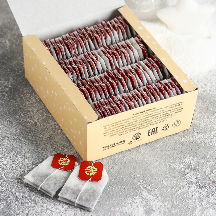 Чай чёрный, 100 пакетиков "С Новым годом"