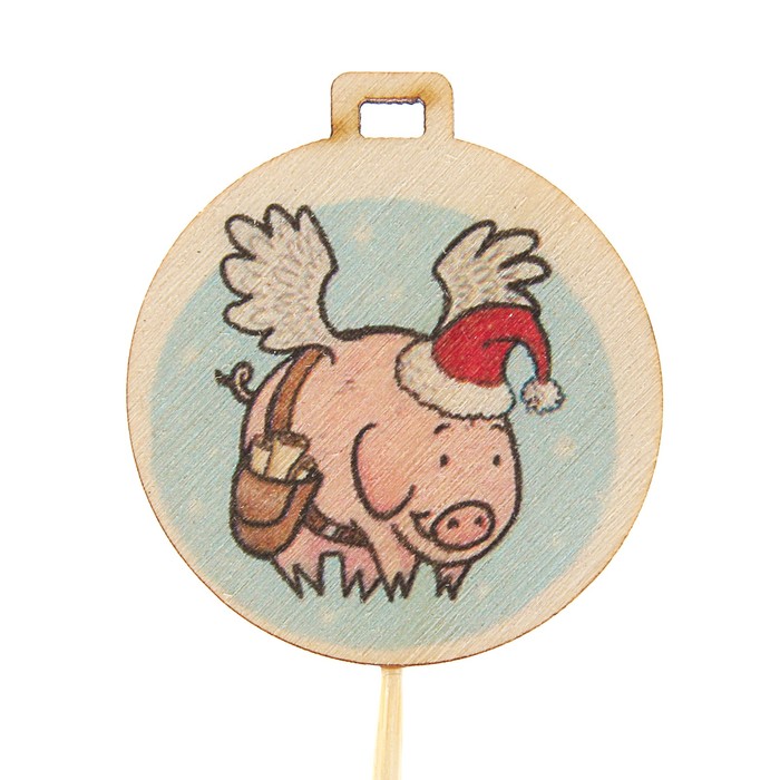 Топпер новогодний с печатью № 4 (уп. 10 шт)