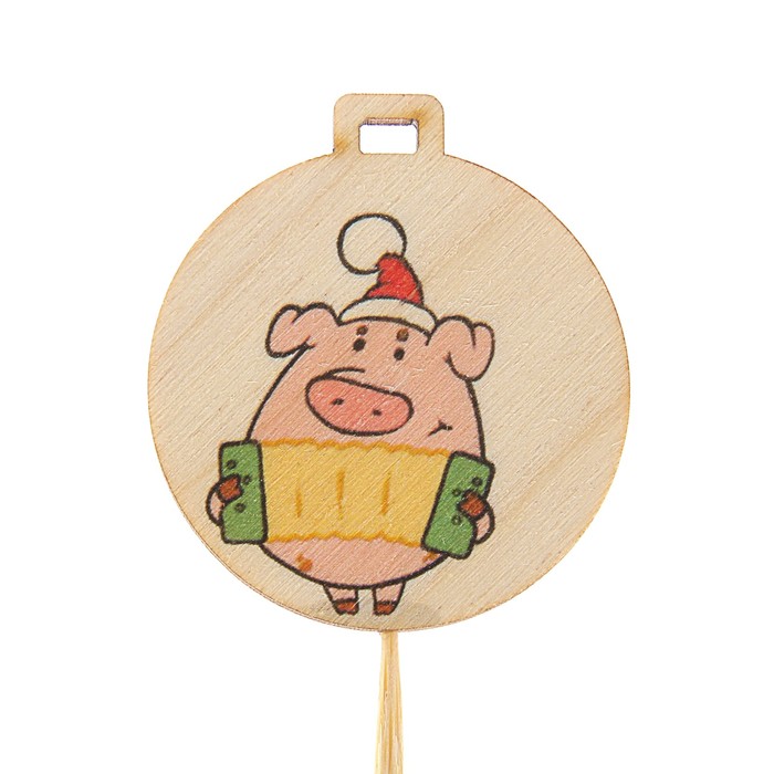 Топпер новогодний с печатью № 6 (уп. 10 шт)