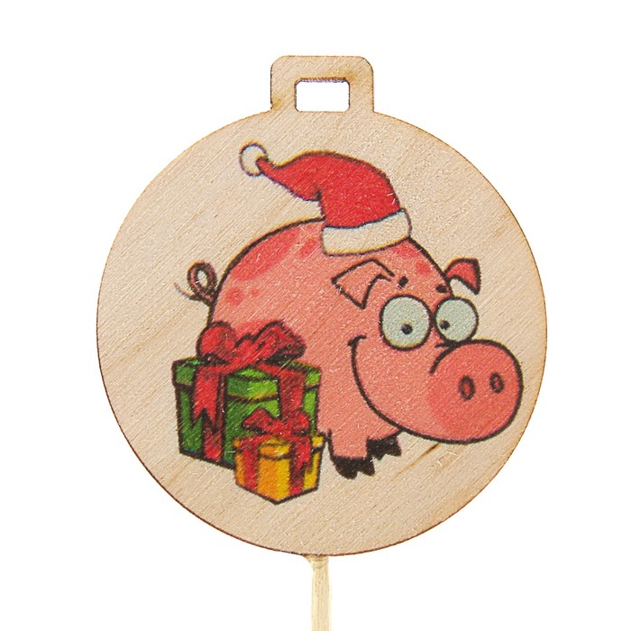 Топпер новогодний с печатью № 7 (уп. 10 шт)