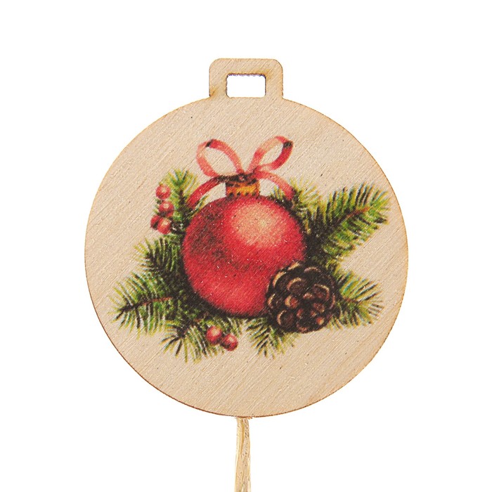 Топпер новогодний с печатью № 10 (уп. 10 шт)