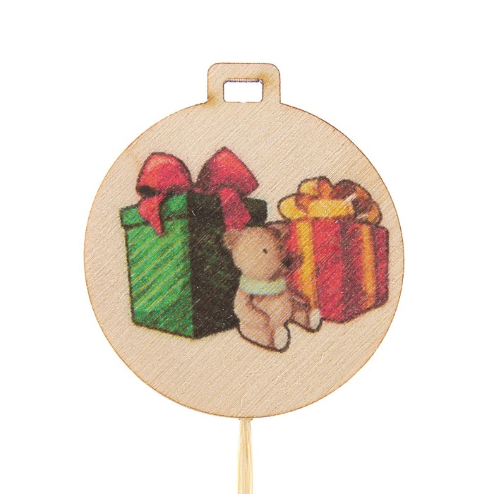 Топпер новогодний с печатью № 12 (уп. 10 шт)