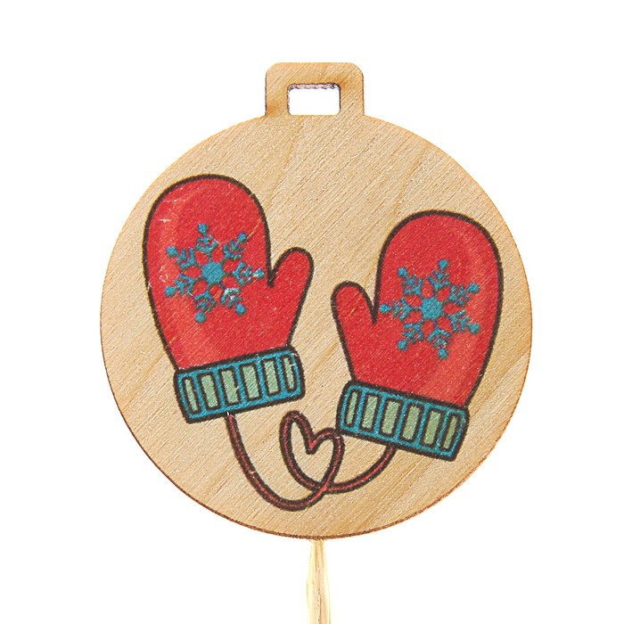 Топпер новогодний с печатью № 13 (уп. 10 шт)