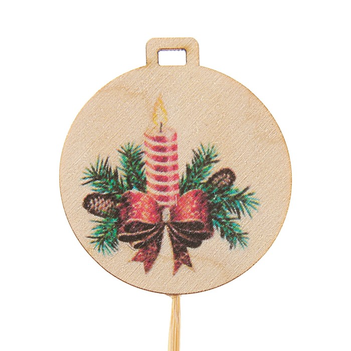 Топпер новогодний с печатью № 14 (уп. 10 шт)