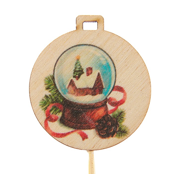 Топпер новогодний с печатью № 16 (уп. 10 шт)