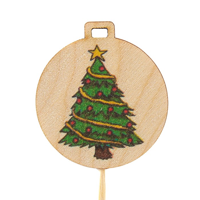 Топпер новогодний с печатью № 17 (уп. 10 шт)