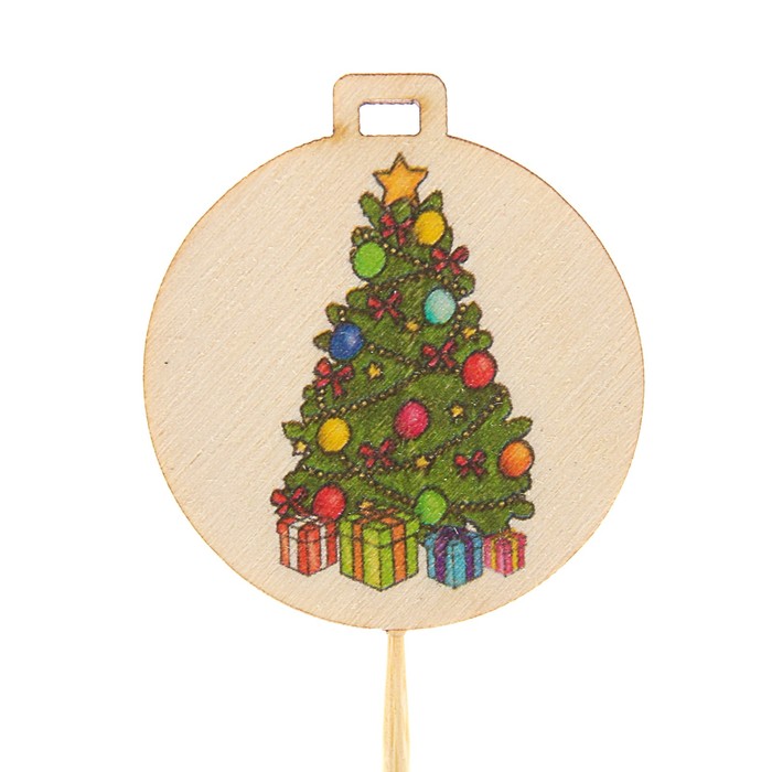 Топпер новогодний с печатью № 18 (уп. 10 шт)