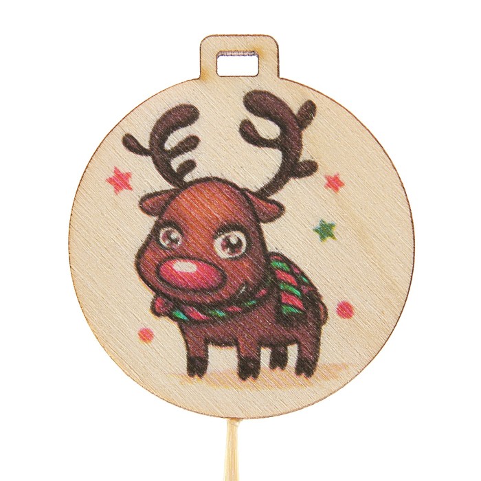 Топпер новогодний с печатью № 19 (уп. 10 шт)