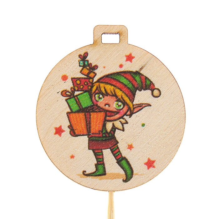 Топпер новогодний с печатью №25 (уп. 10 шт)