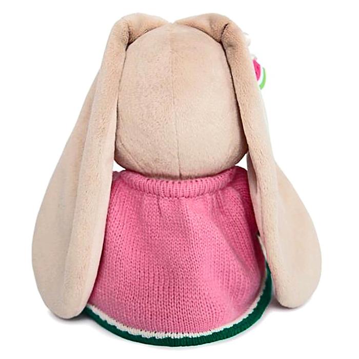 Мягкая игрушка "Зайка Ми" в вязаном платье "арбузик", 18 см