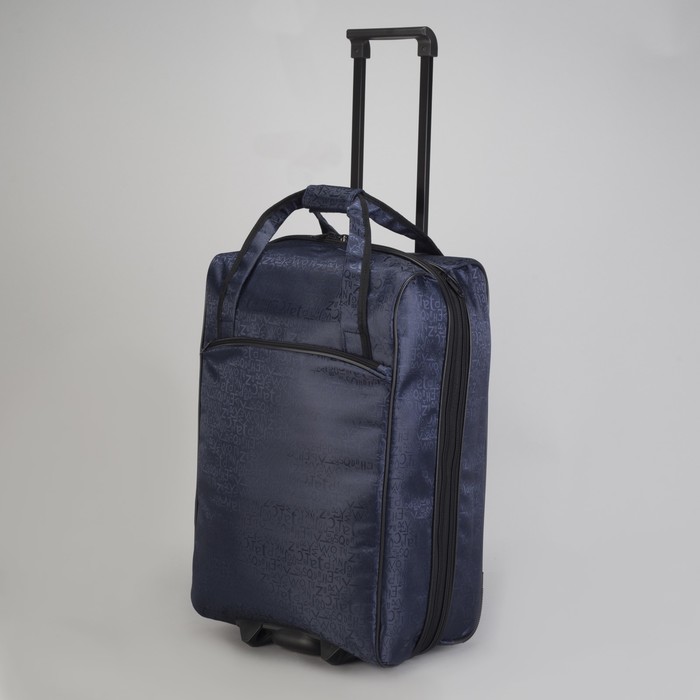 Чемодан малый 20", с расширением, отдел на молнии, наружный карман, цвет синий