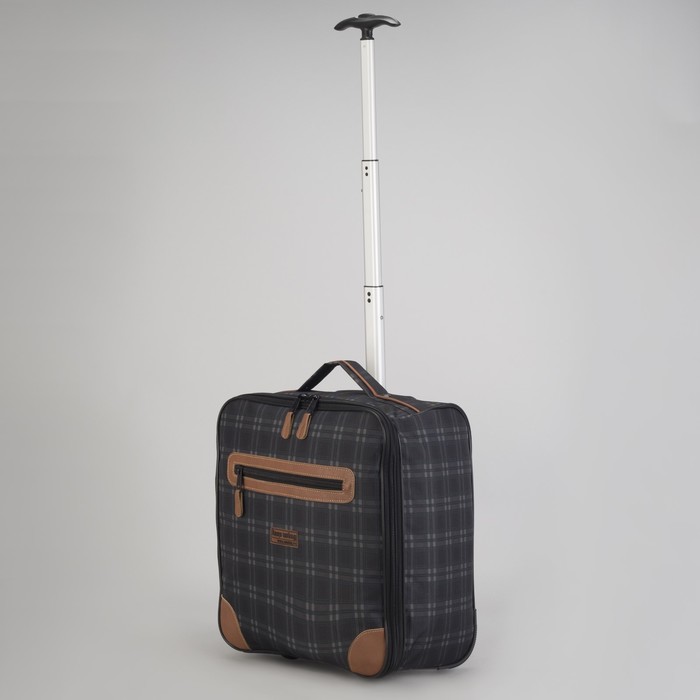 Пилот-кейс "Клетка", 16", отдел на молнии, наружный карман, цвет чёрно-серый