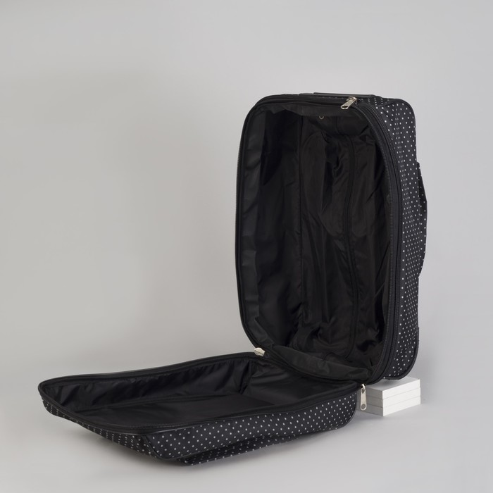 Чемодан малый "Горох", 20", отдел на молнии, наружный карман