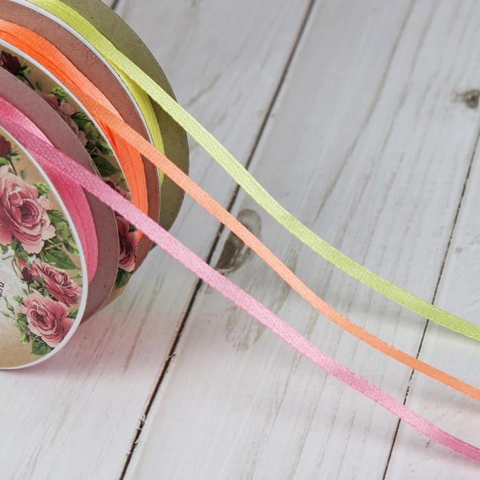 Набор атласных лент, 3мм, 45±1м, 3шт