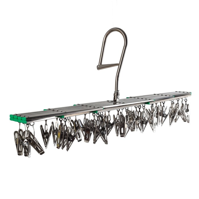 Сушилка для белья складная подвесная "Ромбы" 35 прищепок 53х7х19 см