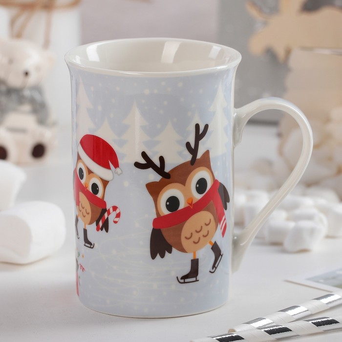 Кружка 300 мл "Совы на льду"