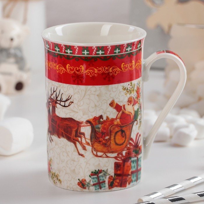 Кружка 300 мл "Оленья упряжка"