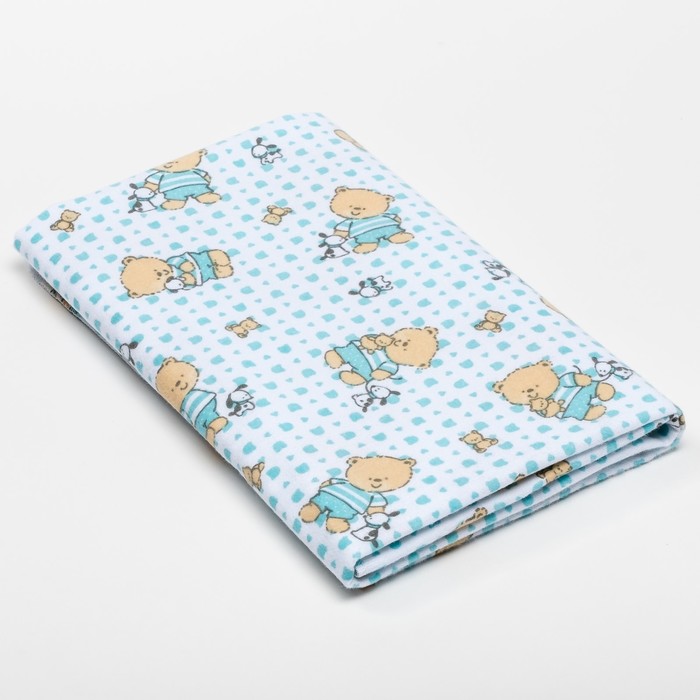 Пеленка подарочная "Крошка Я" Мишки 75х120 см, фланель, 160 г/м², 100% хлопок