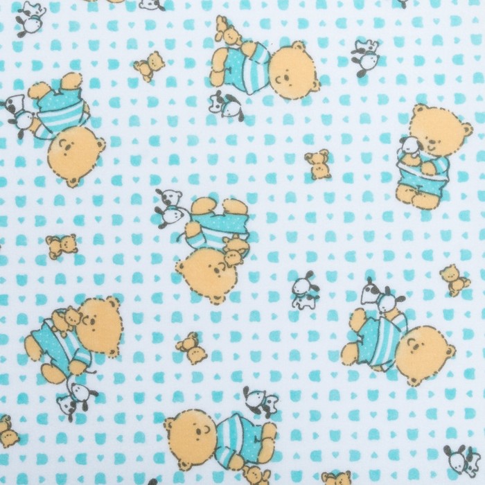 Пеленка подарочная "Крошка Я" Мишки 75х120 см, фланель, 160 г/м², 100% хлопок