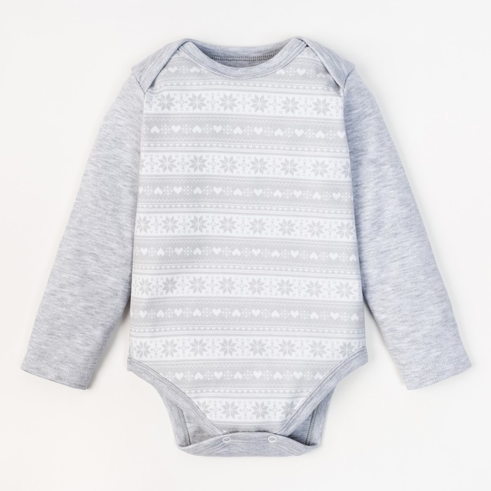 Боди с дл. рукавом Крошка Я "Зимние мотивы", рост 62-68 см, 100% хл.