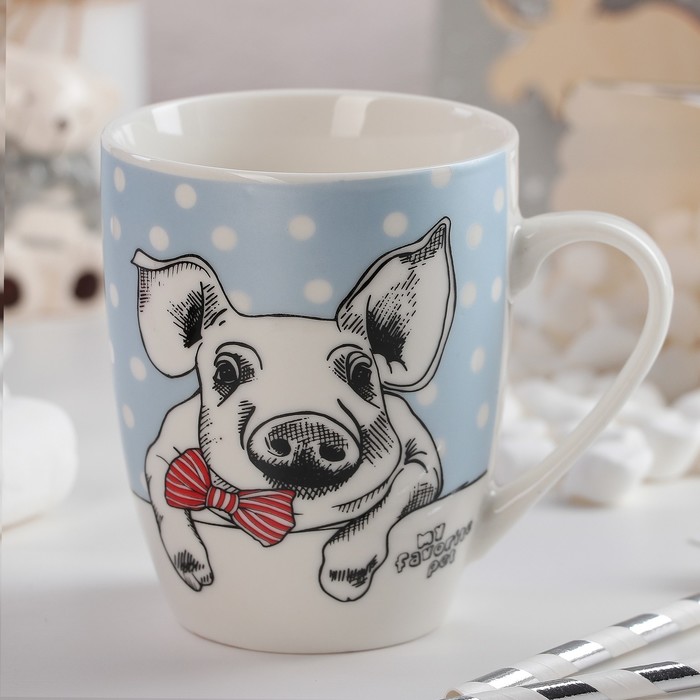 Кружка 330 мл "Свинка с бантом"