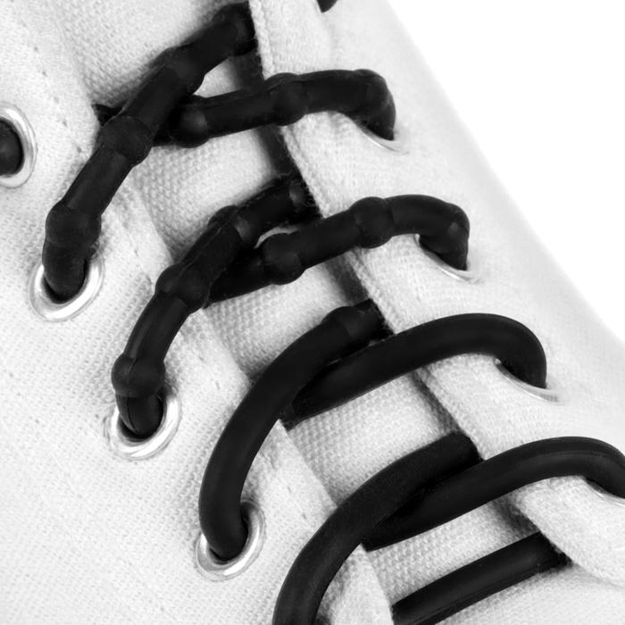 фото Шнурки для обуви, пара, силиконовые, круглые d = 5 мм, 45 см, цвет чёрный