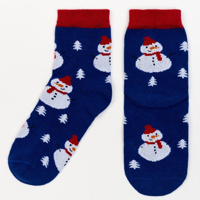 Носки детские KAFTAN снеговик паттерн 18-20 см, 7-9 ., 80% хл.,17% п/а, 3% эл.