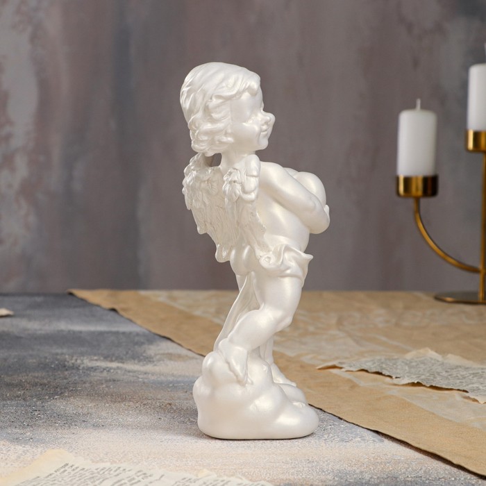 Статуэтка "Ангел с сердцем №2" перламутр