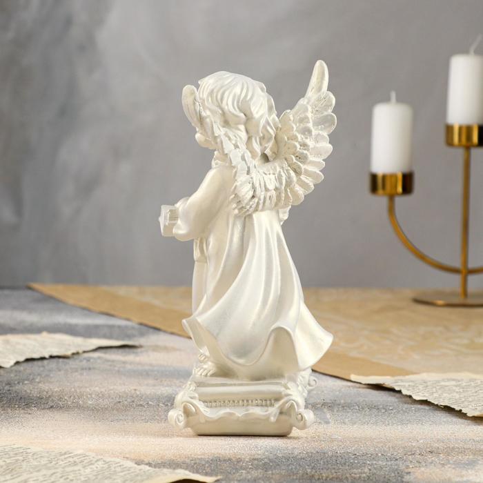 Статуэтка "Ангел пара с книгой №2" перламутр