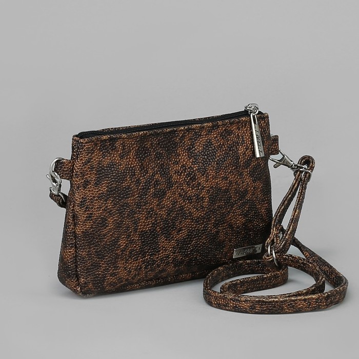 Сумка женская, отдел на молнии, наружный карман, цвет коричневый