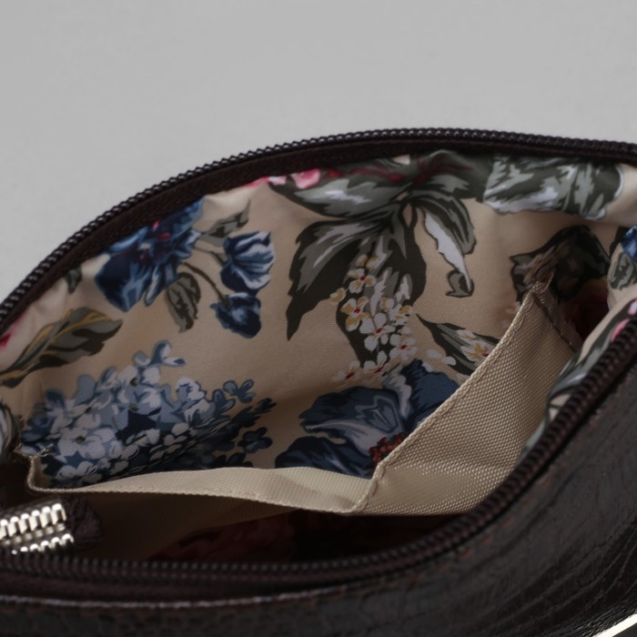 Сумка женская, отдел на молнии, наружный карман, кайман коричневый