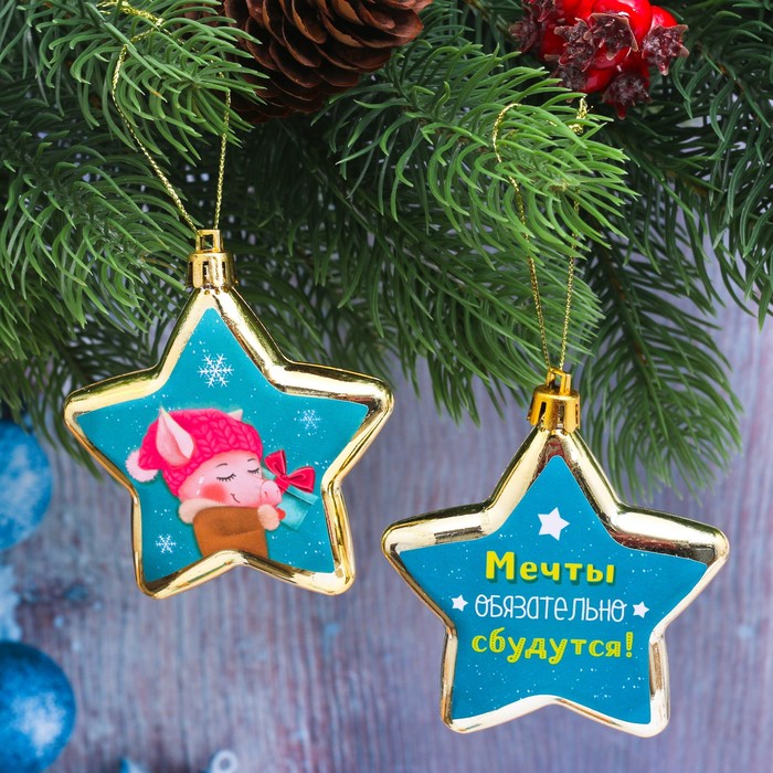 Набор подвесок на ёлку "Мечты обязательно сбудутся!", 2 шт.