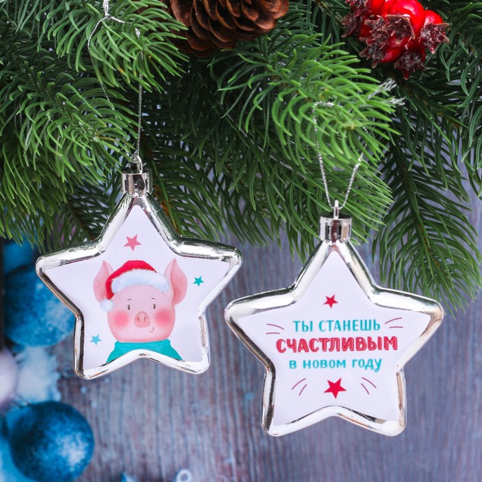 Набор подвесок на ёлку "Ты станешь счастливым!", 2 шт.