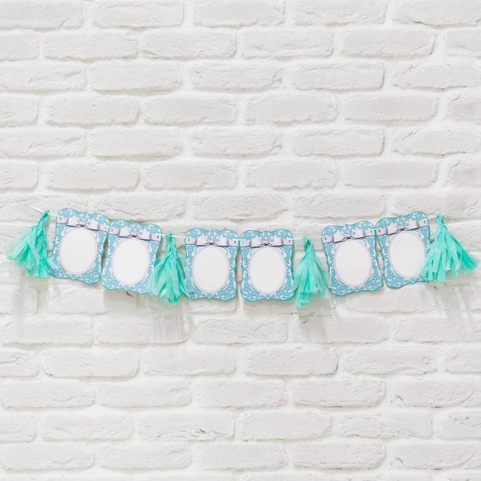 Гирлянда свадебная с тишью на ленте "Таблички"