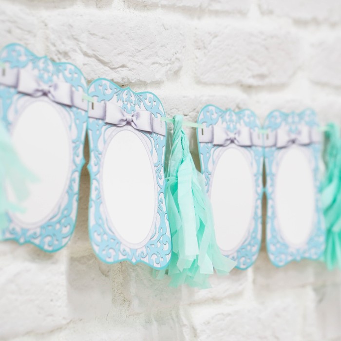 Гирлянда свадебная с тишью на ленте "Таблички"