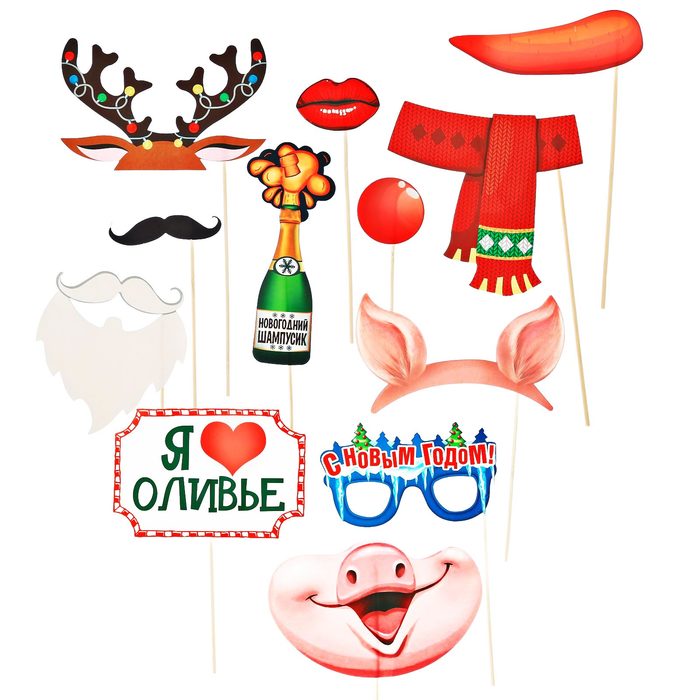 Фотбутафория на палочке "Крейзи новый год"
