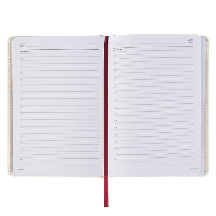 Ежедневник недатированный А5+, 136 листов Sidney Nebraska, искусственная кожа, золотой срез, белый